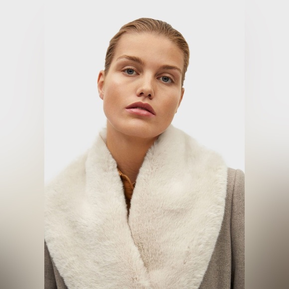 MANGO WOOL BLEND COAT REMOVABLE COLLAR - Picture 5 of 7